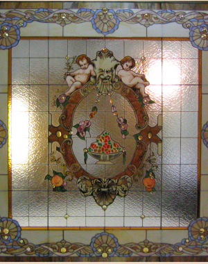 traditional detailed stained glass window